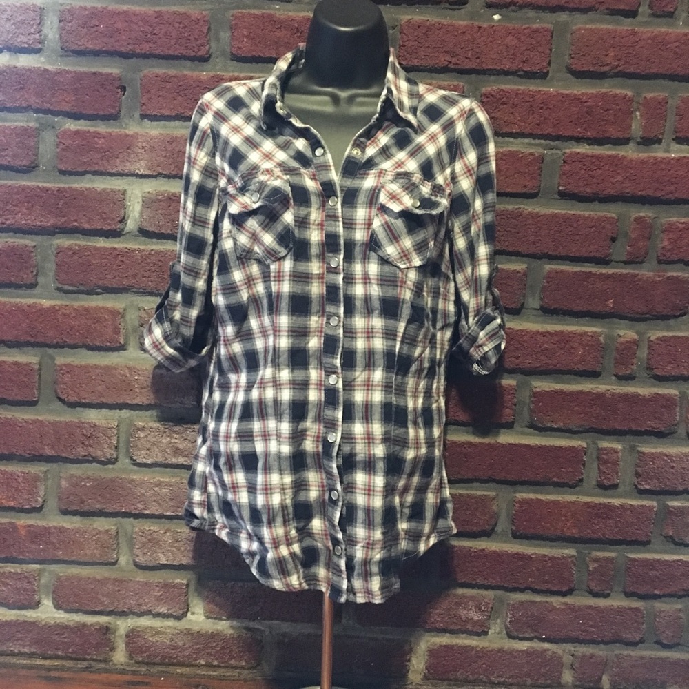 Girl’s Plaid Button Up